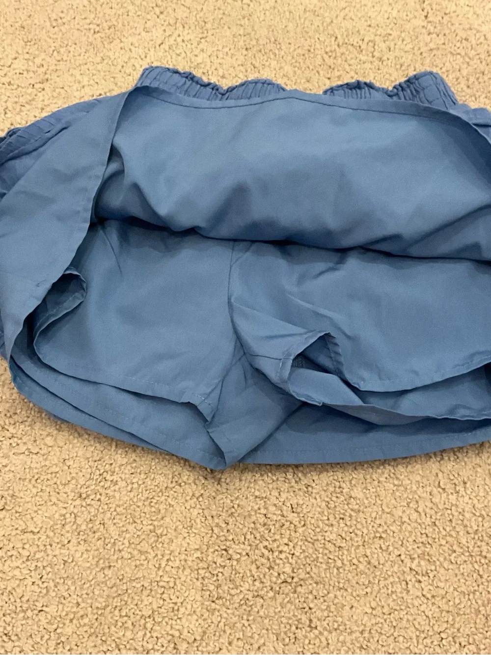 Abercrombie Blue Two-Piece Ruffled Crop Top and Skirt Set